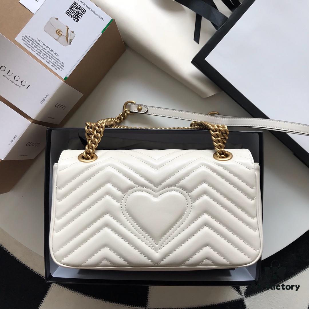 Original Factory Leather 😊 GUCCI Italian Original Leather, Boutique Quality, Actual Photos. Model 443497 White, Size: 26*15*7cm, In Stock and Ready to Ship