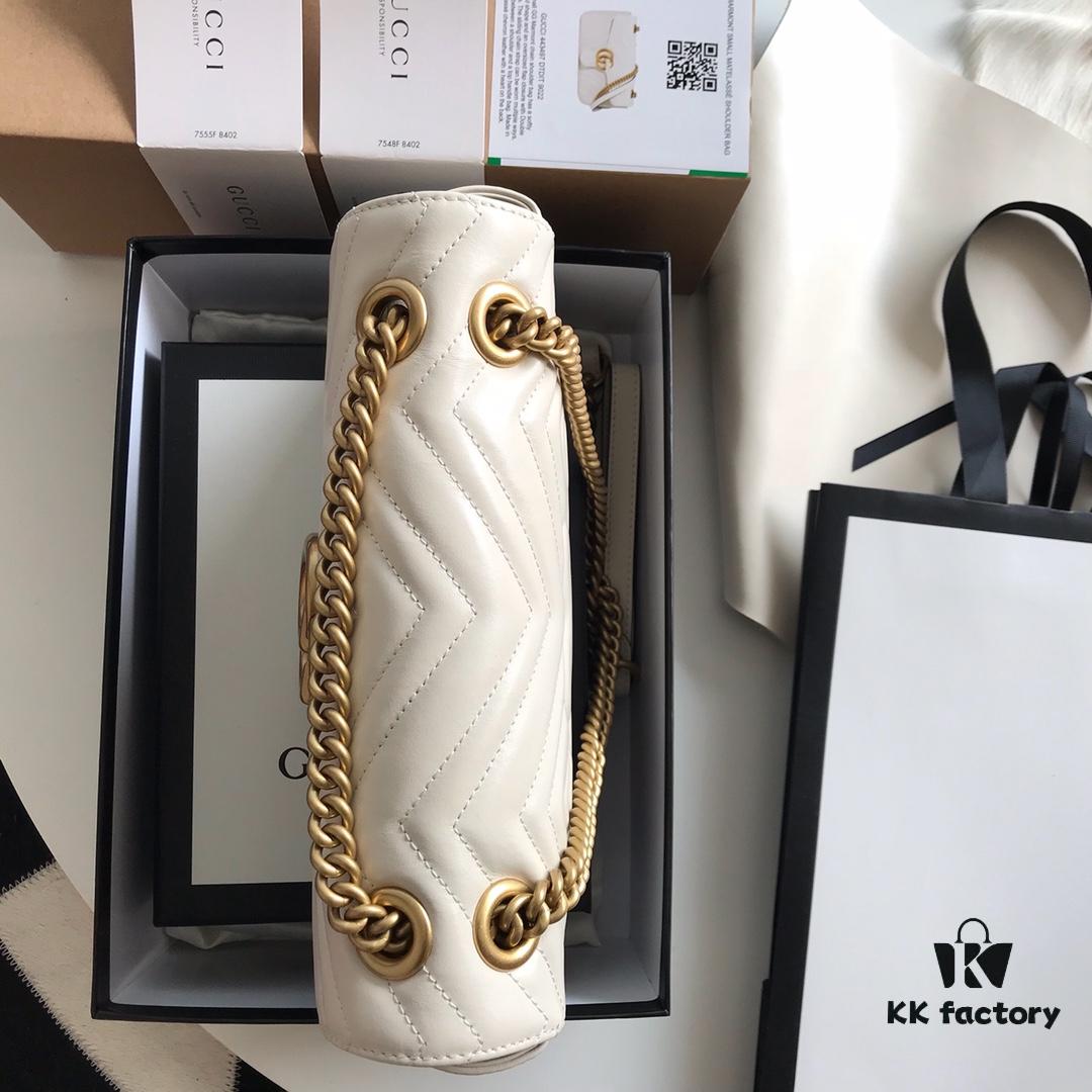 Original Factory Leather 😊 GUCCI Italian Original Leather, Boutique Quality, Actual Photos. Model 443497 White, Size: 26*15*7cm, In Stock and Ready to Ship