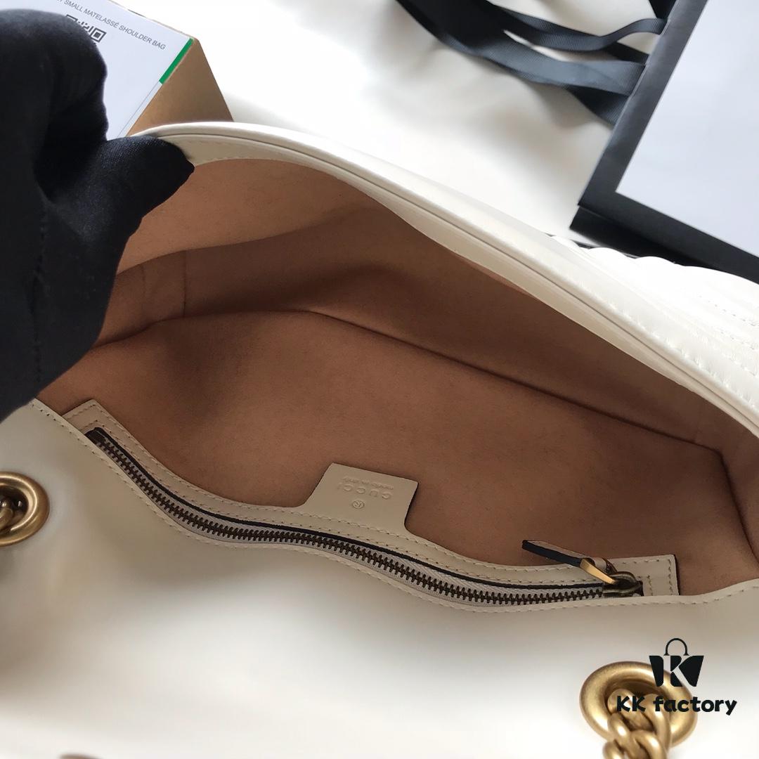 Original Factory Leather 😊 GUCCI Italian Original Leather, Boutique Quality, Actual Photos. Model 443497 White, Size: 26*15*7cm, In Stock and Ready to Ship