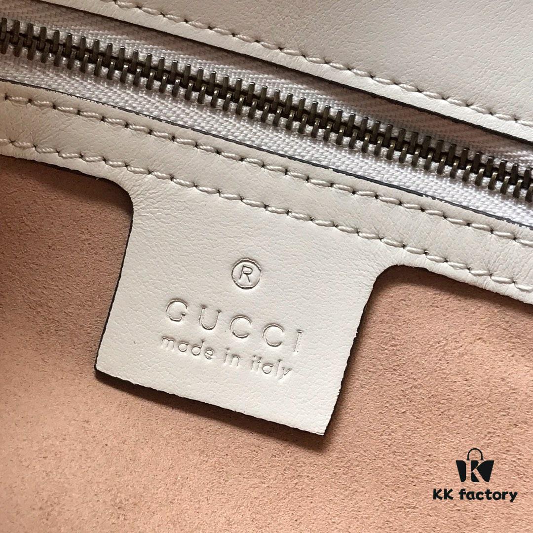 Original Factory Leather 😊 GUCCI Italian Original Leather, Boutique Quality, Actual Photos. Model 443497 White, Size: 26*15*7cm, In Stock and Ready to Ship