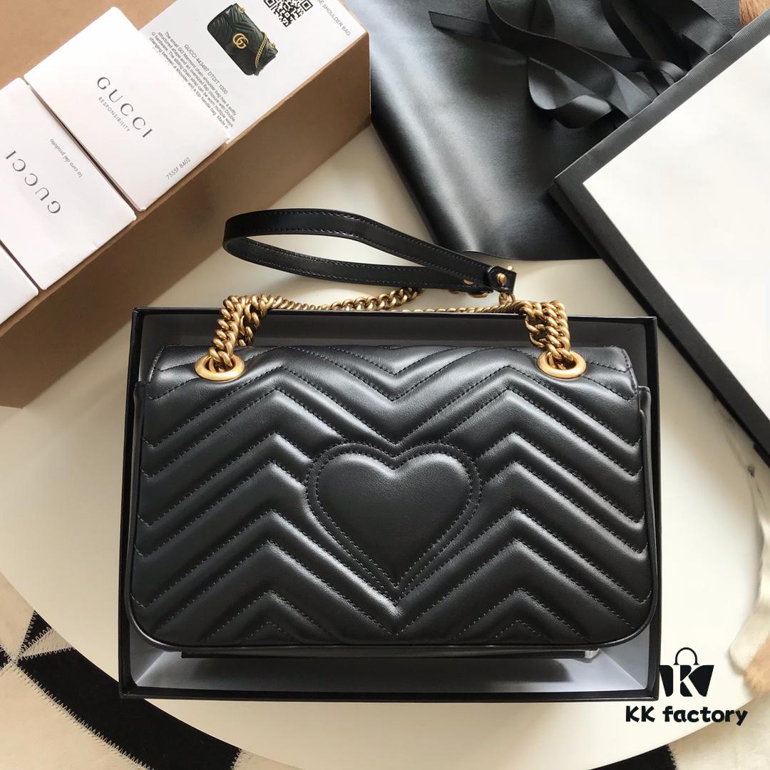 Original Factory Leather 😊 GUCCI Italian Original Leather, Boutique Quality, Actual Item Photos. Model 443497 Black, Size: 26*15*7cm, In Stock and Ready to Ship
