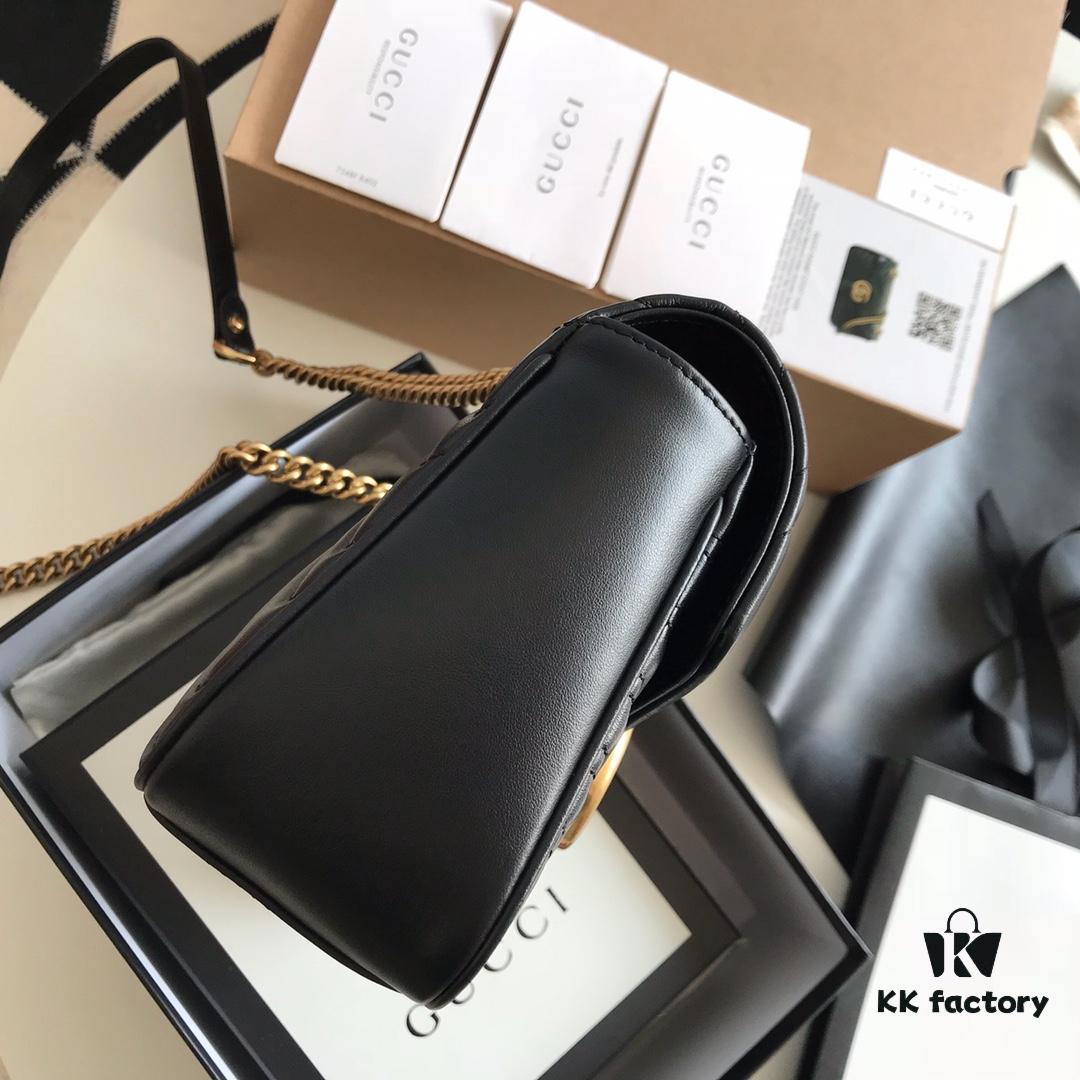 Original Factory Leather 😊 GUCCI Italian Original Leather, Boutique Quality, Actual Item Photos. Model 443497 Black, Size: 26*15*7cm, In Stock and Ready to Ship