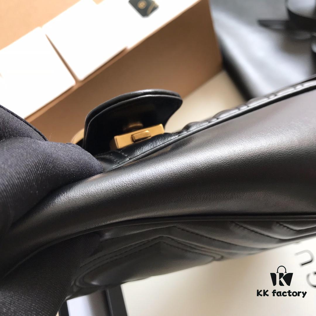 Original Factory Leather 😊 GUCCI Italian Original Leather, Boutique Quality, Actual Item Photos. Model 443497 Black, Size: 26*15*7cm, In Stock and Ready to Ship