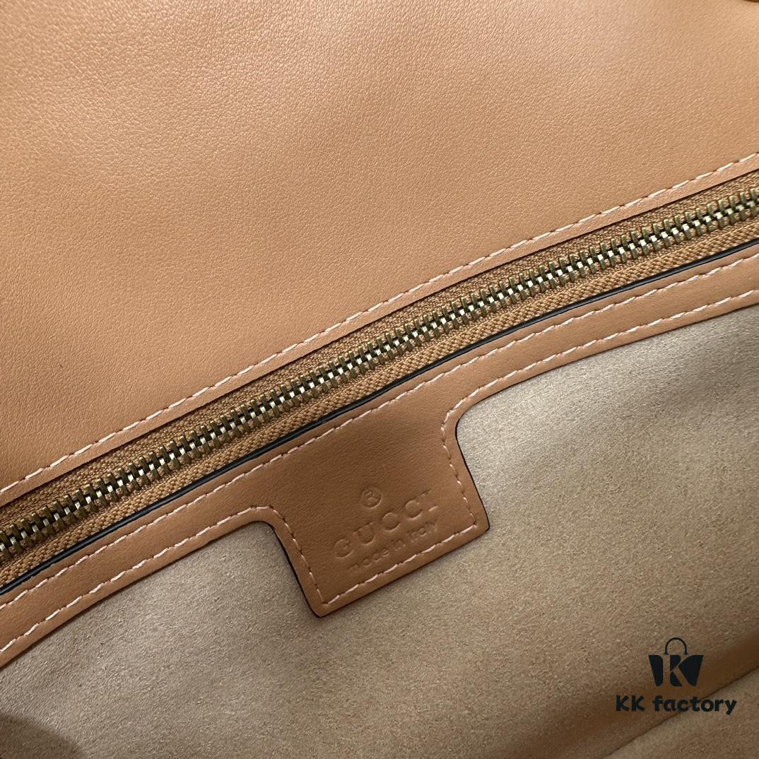 GUCCI Counter Quality, Top Original Single Item, Actual Photos! Model No. 443497 Light Orange, Size: 26cm W x 15cm H x 7cm Side Width, In Stock Ready to Ship