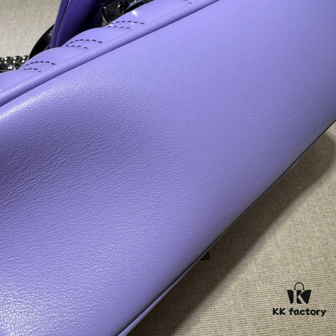 GUCCI Counter Quality, Top Original Single Item, Real Photo! Model No. 443497 Light Purple, Size: 26cm (W) x 15cm (H) x 7cm (Side Width), In Stock