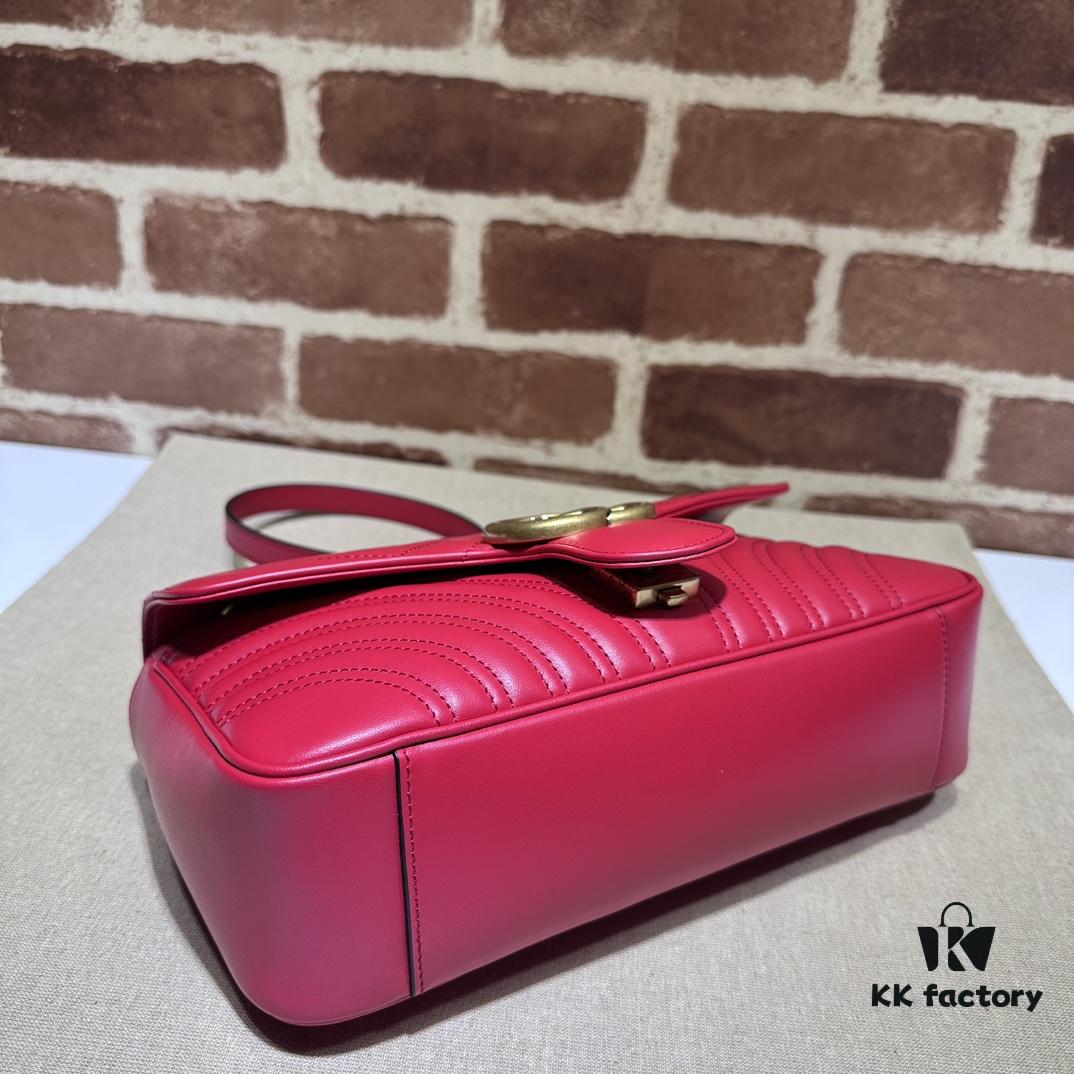 GUCCI Latest Bestseller, Counter Quality, Top Original Single Item, Actual Photos, Model Number: 443497 New Red, Size: 26 x 15 x 7 cm