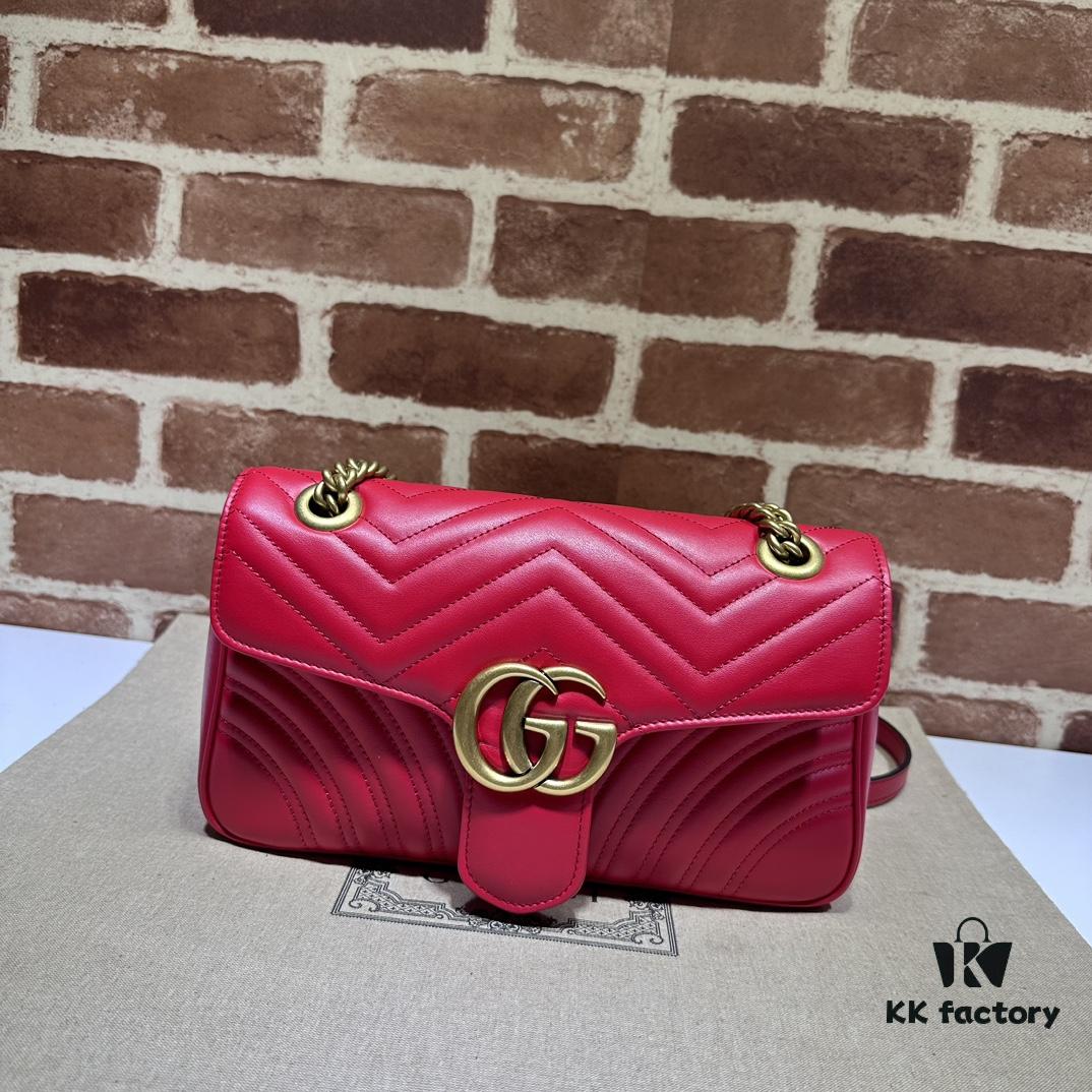 GUCCI Latest Bestseller, Counter Quality, Top Original Single Item, Actual Photos, Model Number: 443497 New Red, Size: 26 x 15 x 7 cm