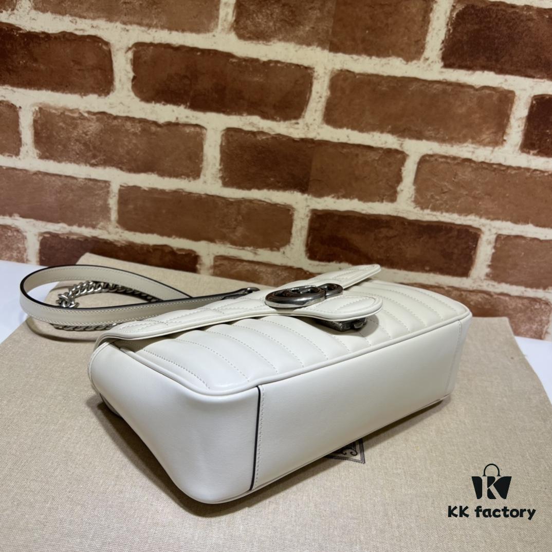 GUCCI New Arrival Cabinet Quality, Top Original Single Item, Actual Photos, Model No. 443497 White Checkered Pattern, Size: W26x15.5x6cm, In Stock Ready to Ship