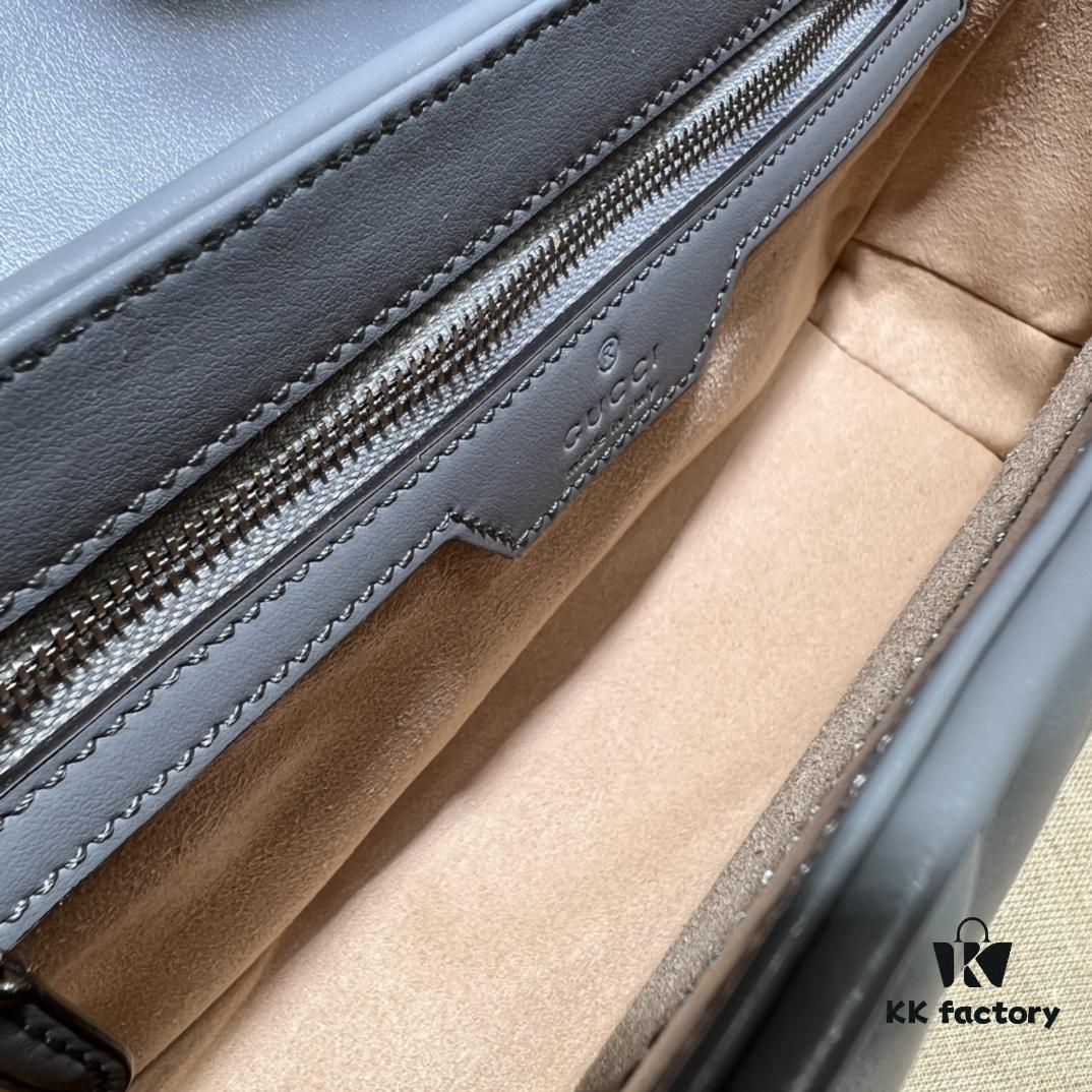 GUCCI New Arrival Cabinet Quality, Top Original Single Item, Actual Photos, Model No. 443497 Gray Checkered, Size: W26x15.5x6cm, In Stock Ready to Ship