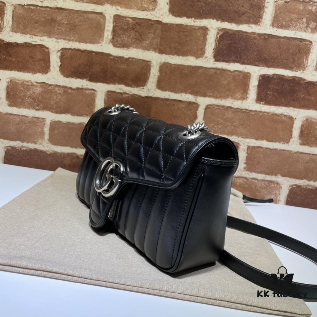 GUCCI New Arrival Cabinet Quality, Top Original Single Item, Actual Photos, Model No. 443497 Square Check, Size: W26 x H15.5 x D6cm, In Stock