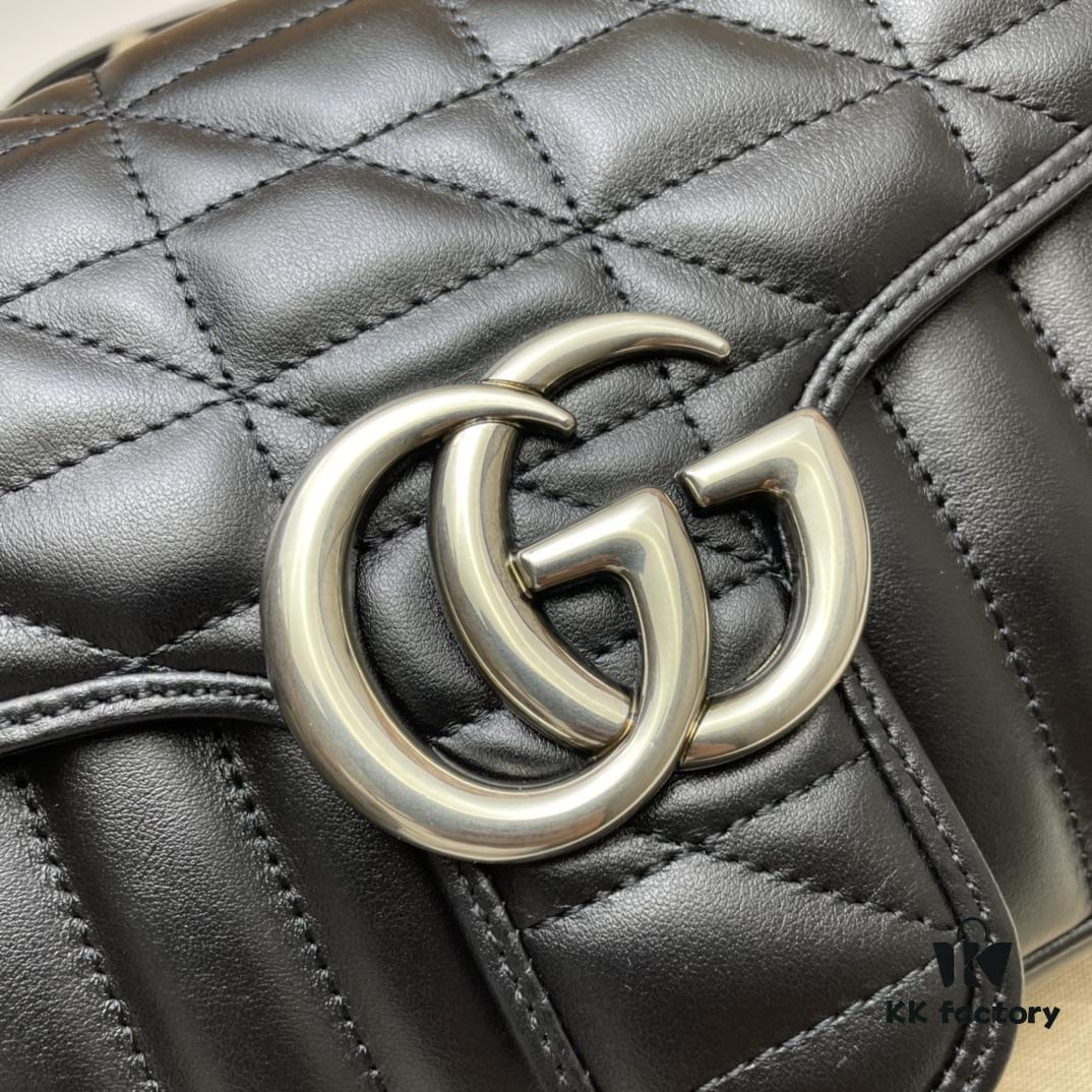 GUCCI New Arrival Cabinet Quality, Top Original Single Item, Actual Photos, Model No. 443497 Square Check, Size: W26 x H15.5 x D6cm, In Stock
