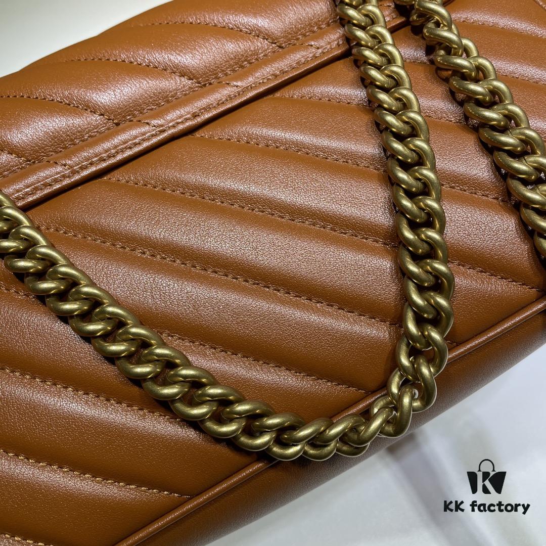 GUCCI New Arrival High-Quality Authentic Stock, Top-Tier Original Order Item, Real Photo! 443497 Brown, Size: 26cm (W) x 15cm (H) x 7cm (Side Width), In Stock and Ready to Ship