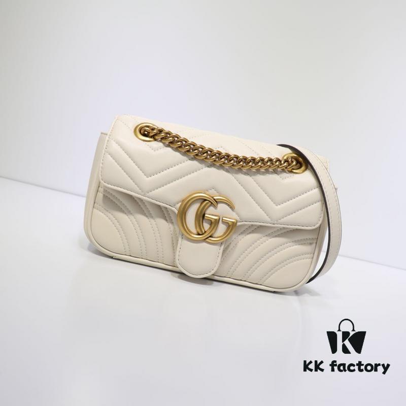 GUCCI New Arrival Cabinet Quality, Top Original Single Item, Real Photo, Model No. 446744 White, Size W23xH14xD6cm, In Stock