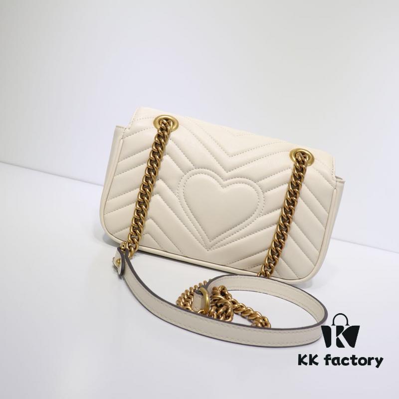 GUCCI New Arrival Cabinet Quality, Top Original Single Item, Real Photo, Model No. 446744 White, Size W23xH14xD6cm, In Stock