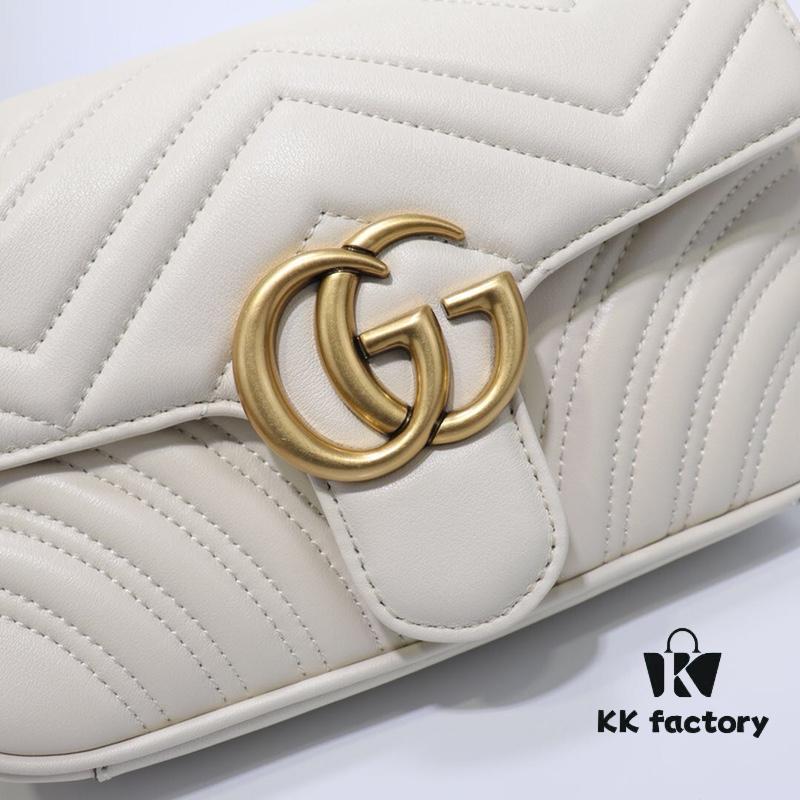 GUCCI New Arrival Cabinet Quality, Top Original Single Item, Real Photo, Model No. 446744 White, Size W23xH14xD6cm, In Stock