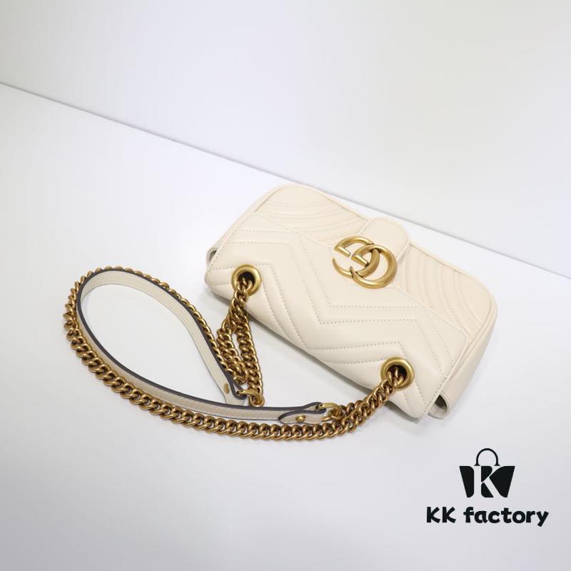 GUCCI New Arrival Cabinet Quality, Top Original Single Item, Real Photo, Model No. 446744 White, Size W23xH14xD6cm, In Stock