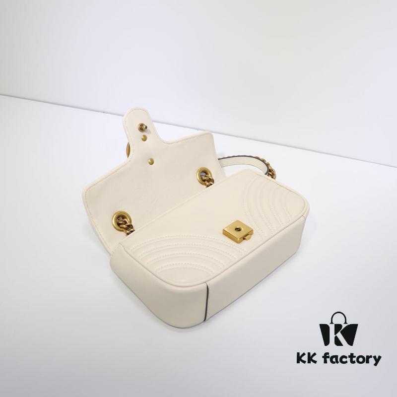 GUCCI New Arrival Cabinet Quality, Top Original Single Item, Real Photo, Model No. 446744 White, Size W23xH14xD6cm, In Stock