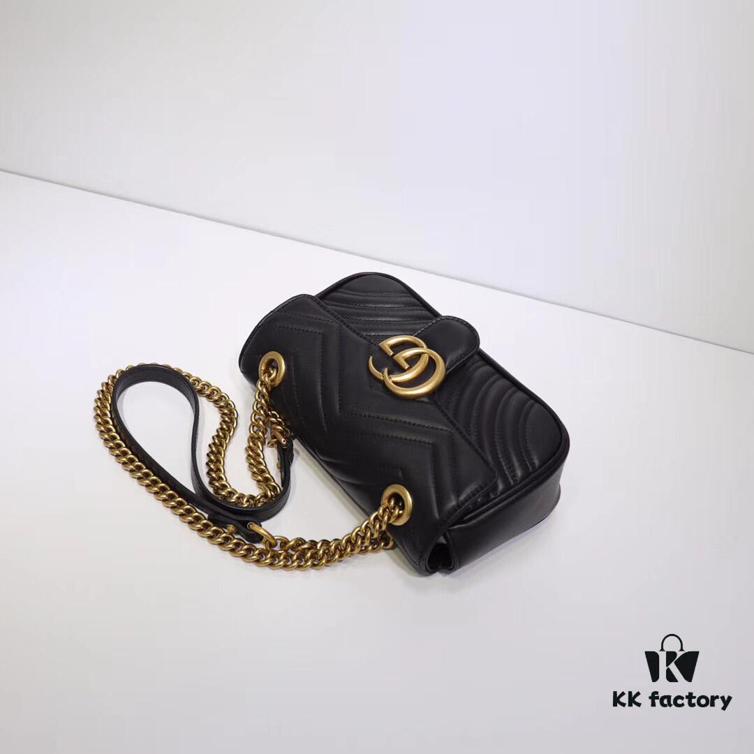 GUCCI New Arrival Cabinet Quality, Top Original Single Item, Real Photo, Model No. 446744 in Grey, Size W23xH14xD6cm, In Stock