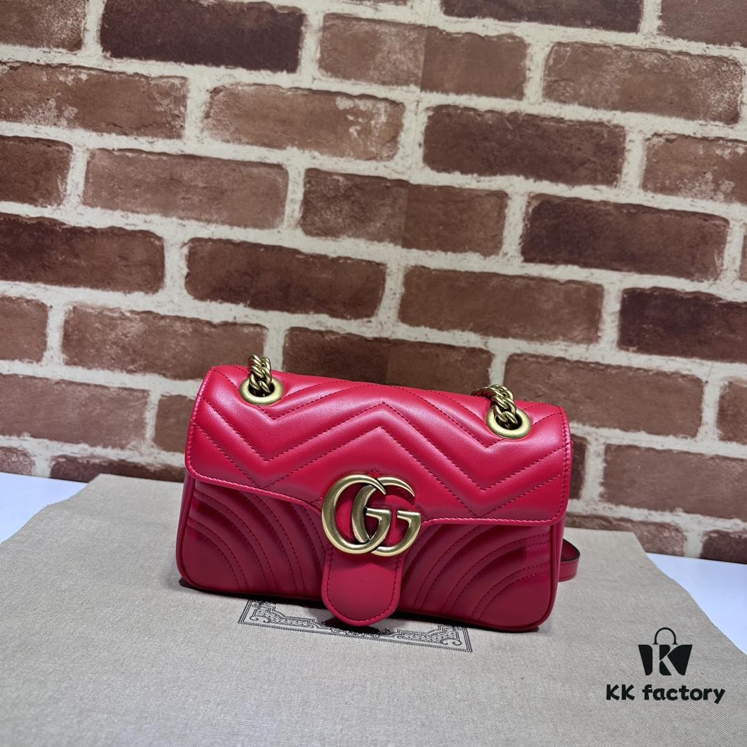 GUCCI New Model Cabinet Quality, Top Original Single Item, Actual Photos, Model Number 446744 New Red, Size W23xH14xD6cm, In Stock