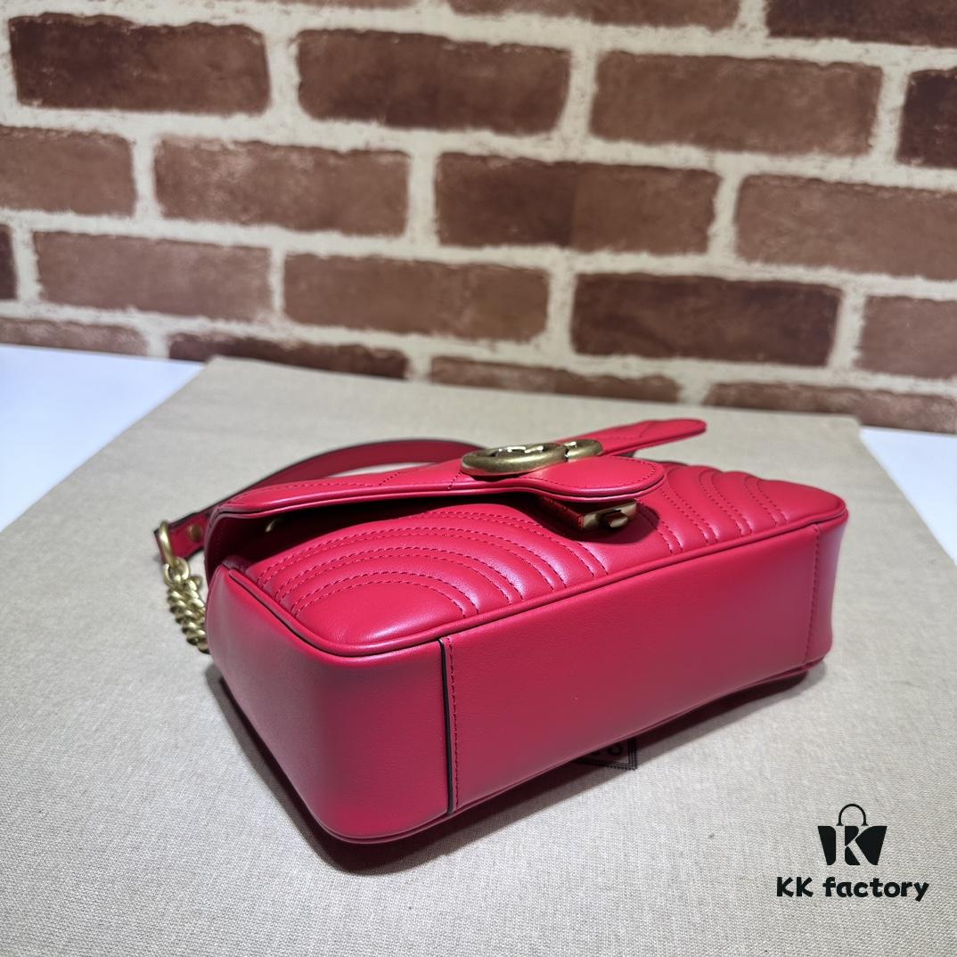 GUCCI New Model Cabinet Quality, Top Original Single Item, Actual Photos, Model Number 446744 New Red, Size W23xH14xD6cm, In Stock