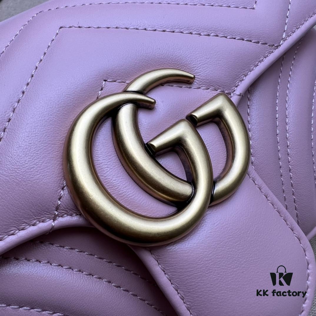 GUCCI New Arrival Cabinet Quality, Top Original Single Item, Real Photo, Model No. 446744 Light Pink, Size W23xH14xD6cm, In Stock