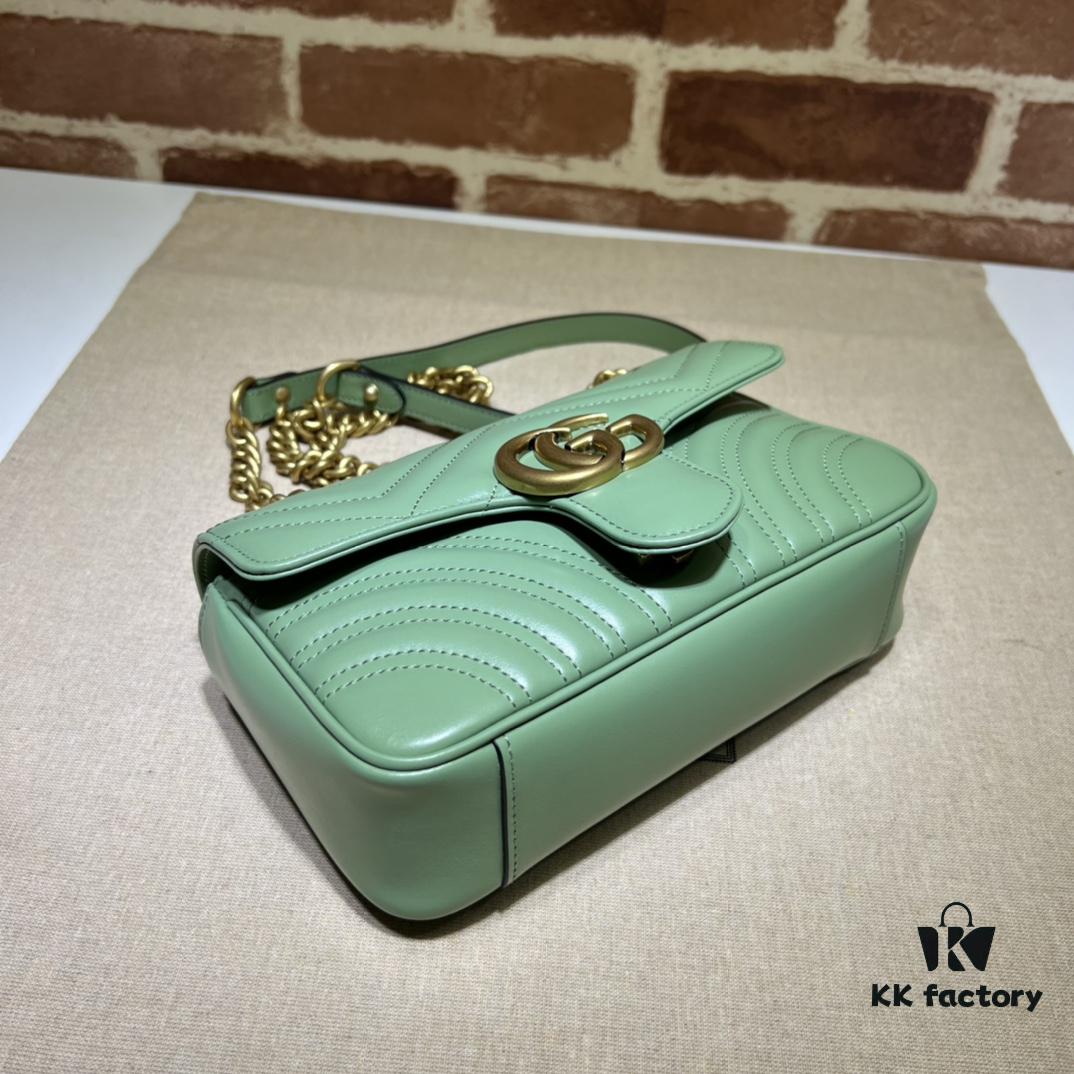 GUCCI High-End Original Stock, Counter Quality, Real Photo! Model No. 446744 Light Green, Size: 23x14x6 cm