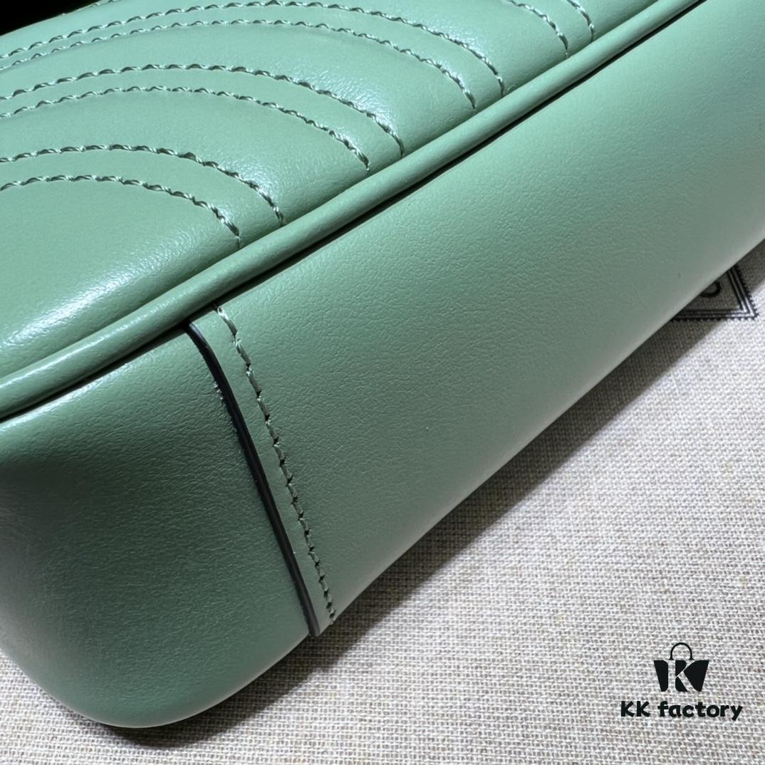 GUCCI High-End Original Stock, Counter Quality, Real Photo! Model No. 446744 Light Green, Size: 23x14x6 cm