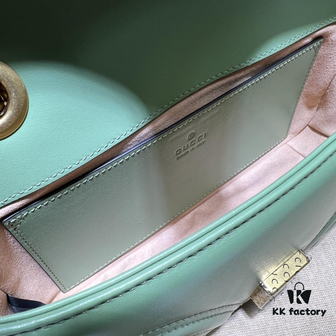 GUCCI High-End Original Stock, Counter Quality, Real Photo! Model No. 446744 Light Green, Size: 23x14x6 cm