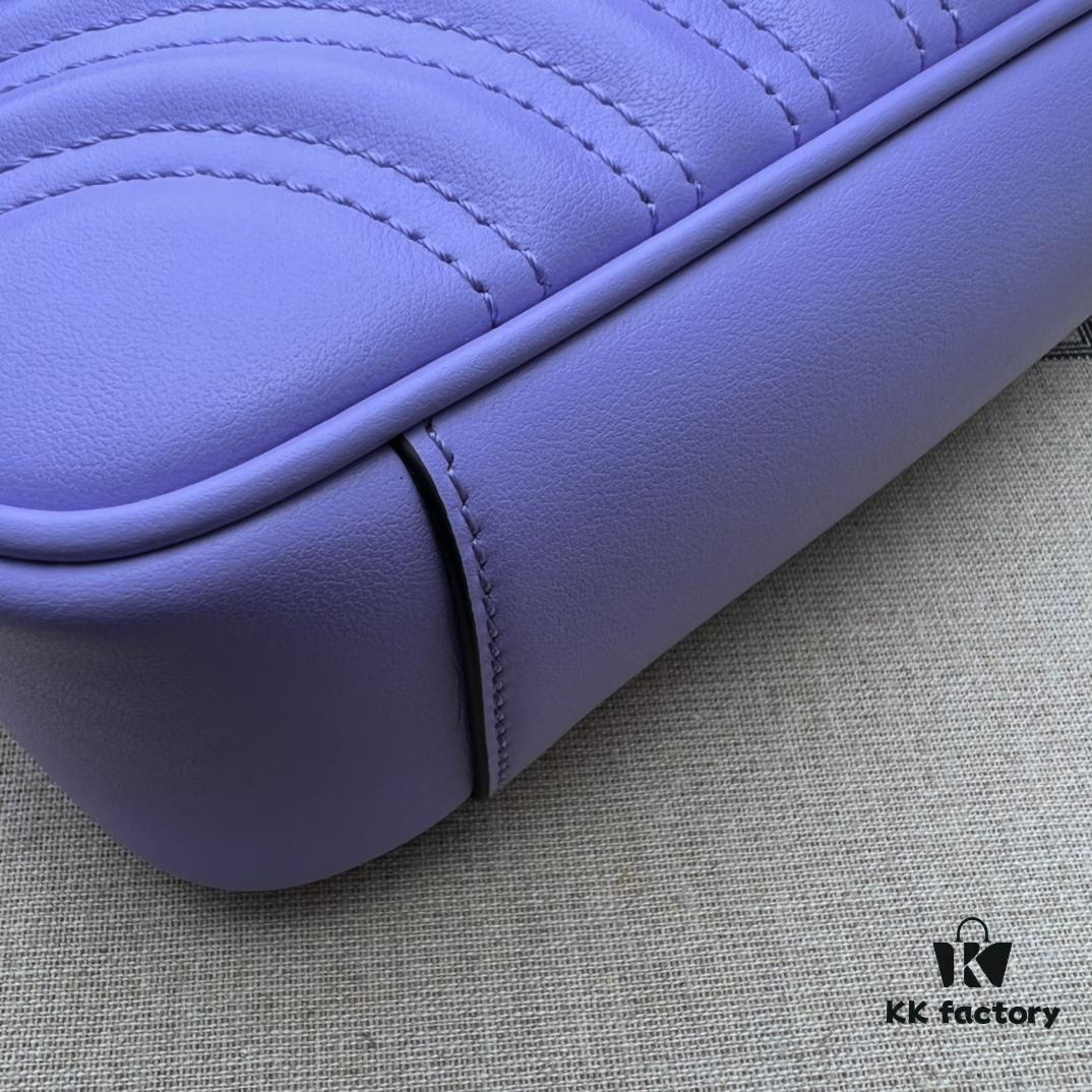 GUCCI Counter Quality, Top Original Single Item, Actual Photos! Model No. 446744 Light Purple, Size: 23cm (W) x 14cm (H) x 6cm (Side Width), In Stock and Ready to Ship