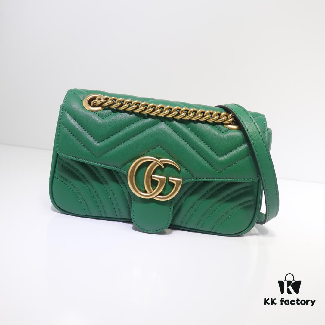 GUCCI New Arrival Cabinet Quality, Top Original Stock, Real Photos, Model No. 446744 Green, Size W23xH14xD6cm In Stock (Quality Upgraded)