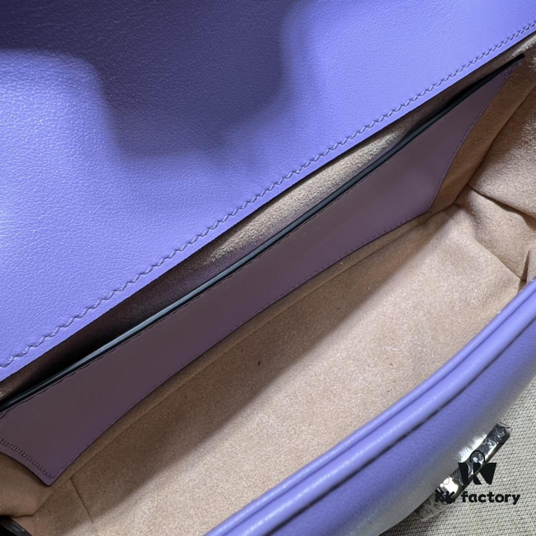 GUCCI Counter Quality, Top Original Single Item, Actual Photos! Model No. 446744 Light Purple, Size: 23cm (W) x 14cm (H) x 6cm (Side Width), In Stock and Ready to Ship