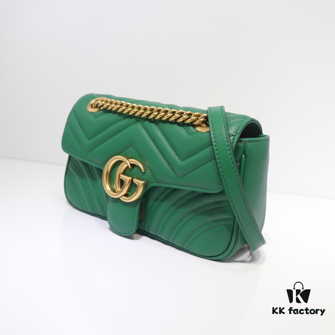 GUCCI New Arrival Cabinet Quality, Top Original Stock, Real Photos, Model No. 446744 Green, Size W23xH14xD6cm In Stock (Quality Upgraded)