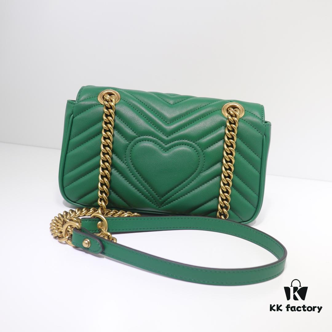 GUCCI New Arrival Cabinet Quality, Top Original Stock, Real Photos, Model No. 446744 Green, Size W23xH14xD6cm In Stock (Quality Upgraded)