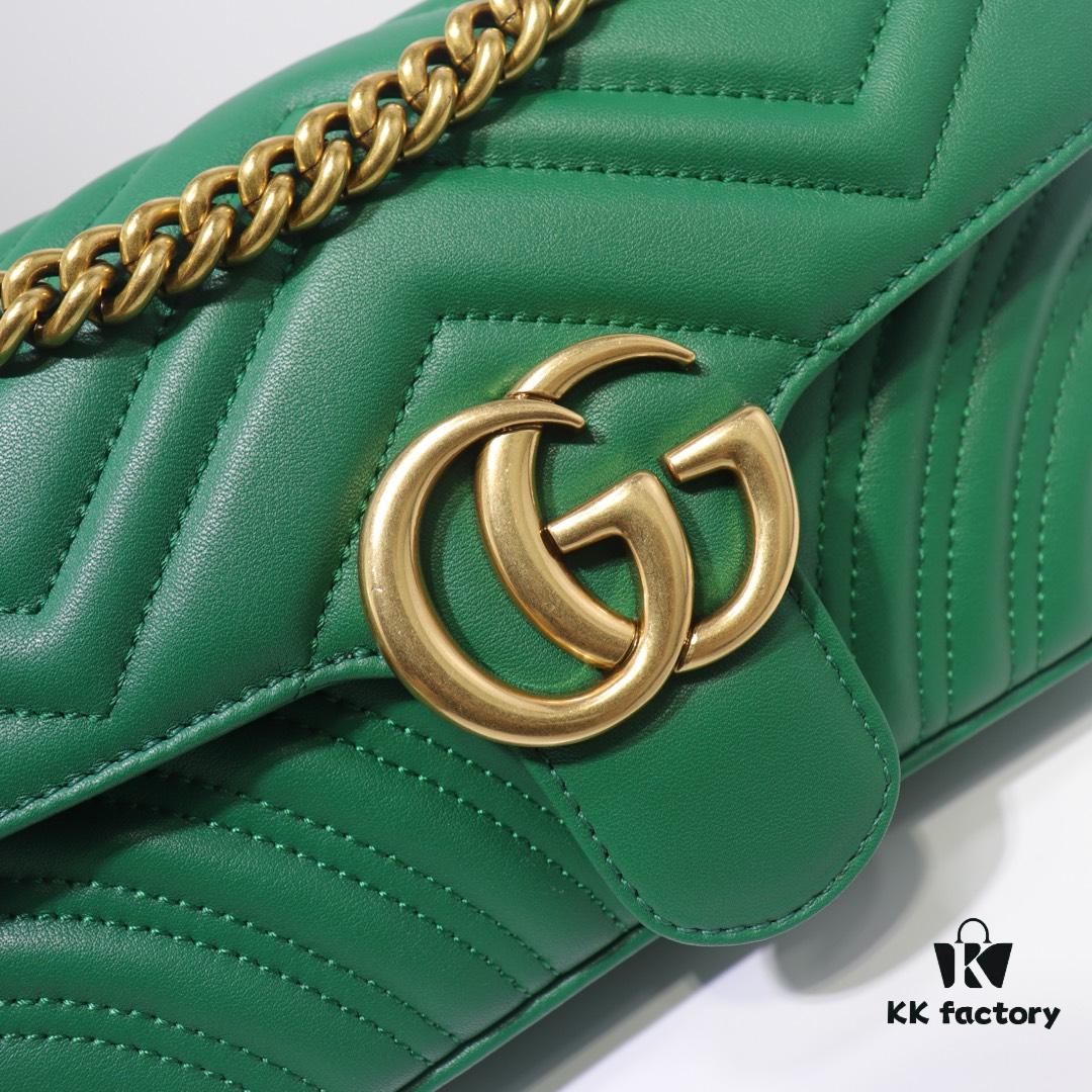 GUCCI New Arrival Cabinet Quality, Top Original Stock, Real Photos, Model No. 446744 Green, Size W23xH14xD6cm In Stock (Quality Upgraded)