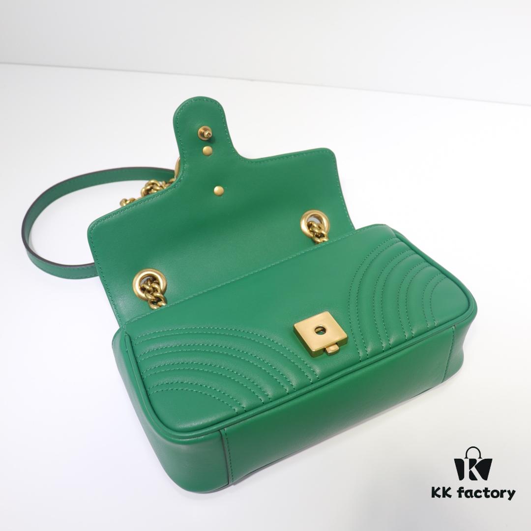 GUCCI New Arrival Cabinet Quality, Top Original Stock, Real Photos, Model No. 446744 Green, Size W23xH14xD6cm In Stock (Quality Upgraded)