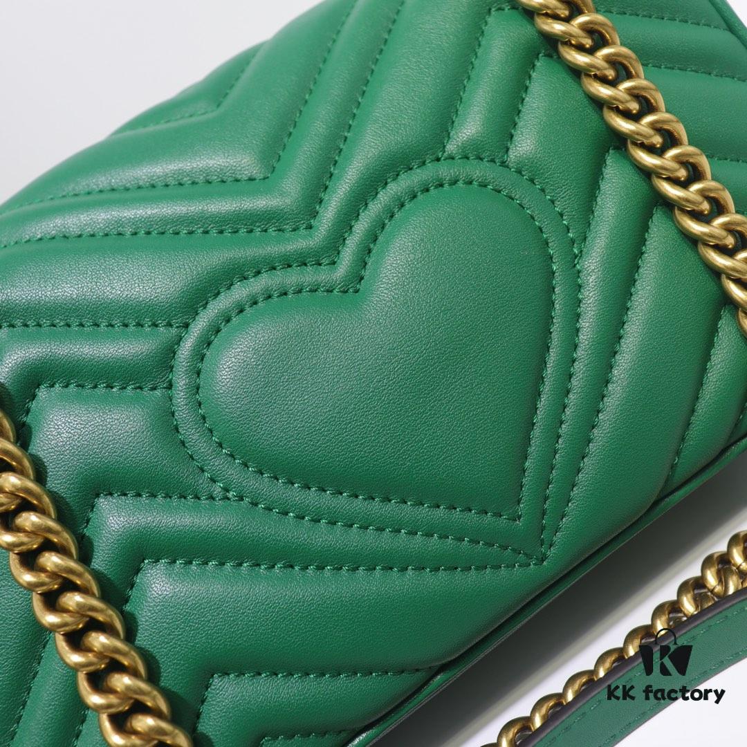 GUCCI New Arrival Cabinet Quality, Top Original Stock, Real Photos, Model No. 446744 Green, Size W23xH14xD6cm In Stock (Quality Upgraded)