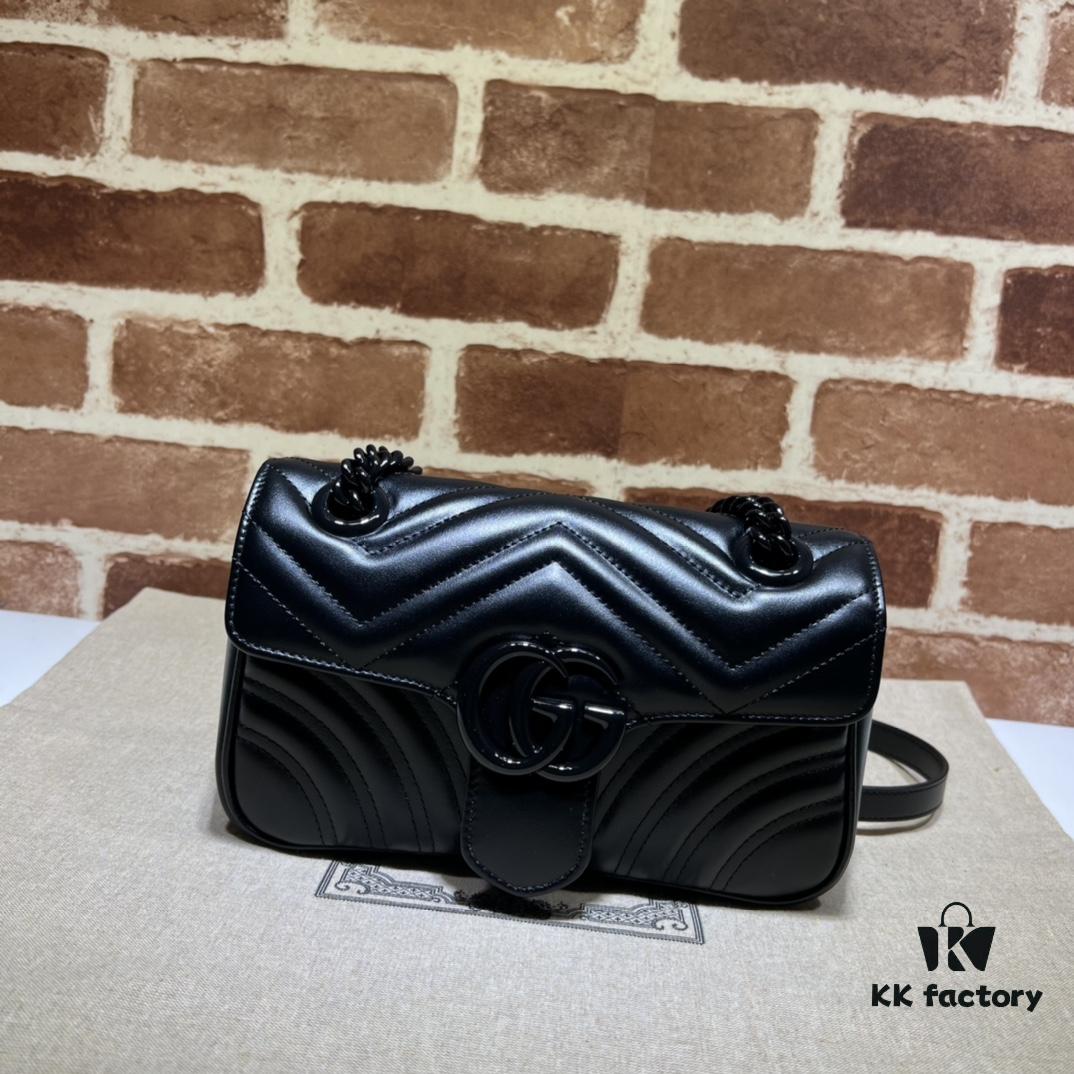 GUCCI New Arrival High-Quality Authentic Stock, Item No. 446744 Crocodile Skin with Gold Hardware, Size W23xH14xD6cm