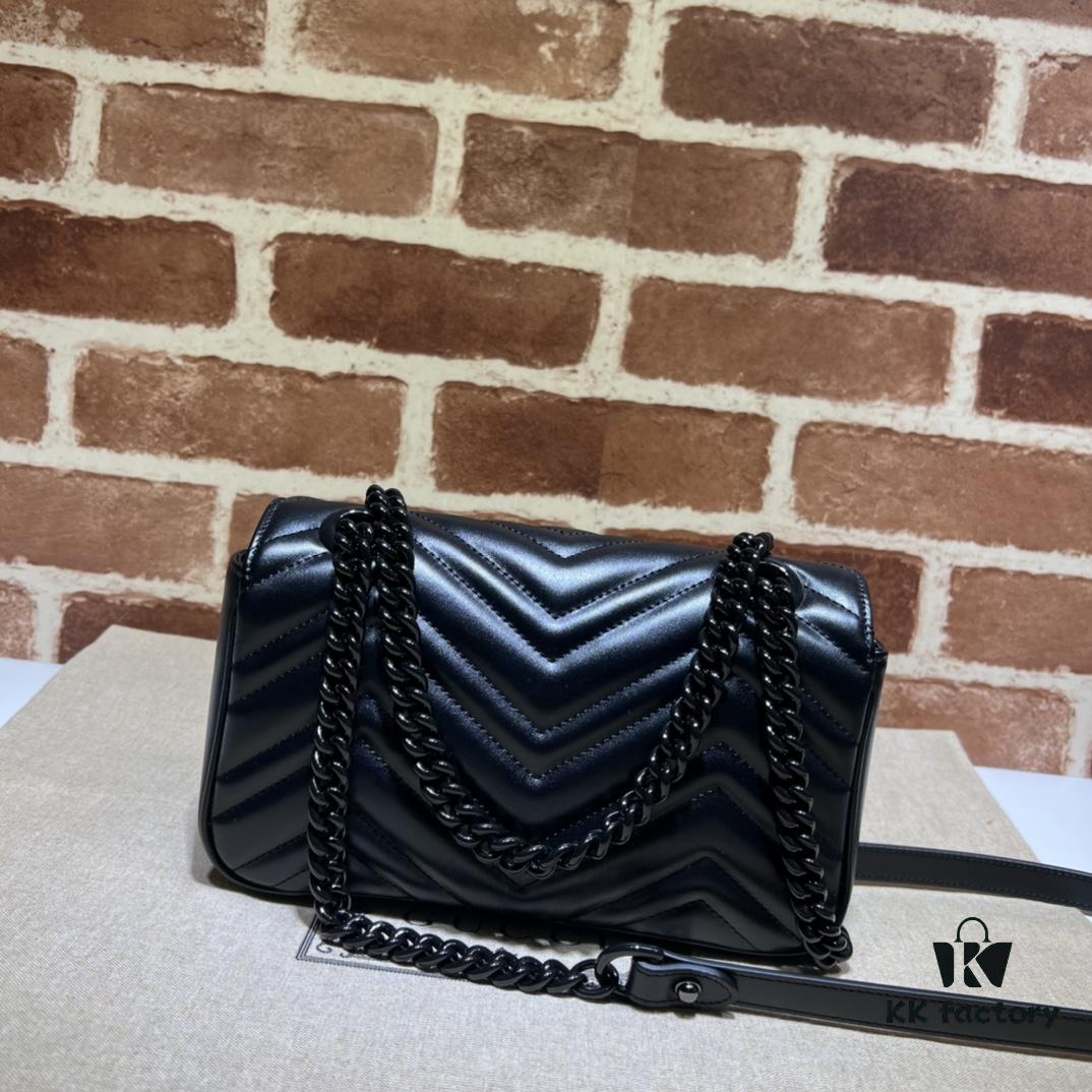 GUCCI New Arrival High-Quality Authentic Stock, Item No. 446744 Crocodile Skin with Gold Hardware, Size W23xH14xD6cm