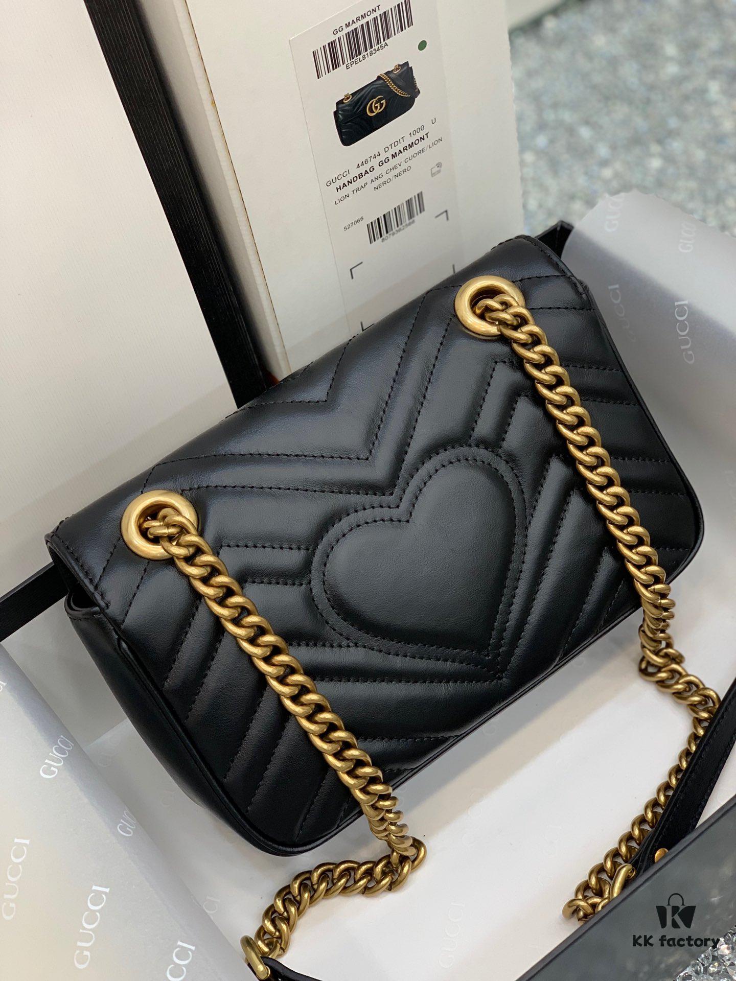 Original Factory Leather 😀 GUCCI Italian Original Leather, Counter Quality, Real Product Photos. Model 446744 Black, Size: 22*13*6cm, In Stock