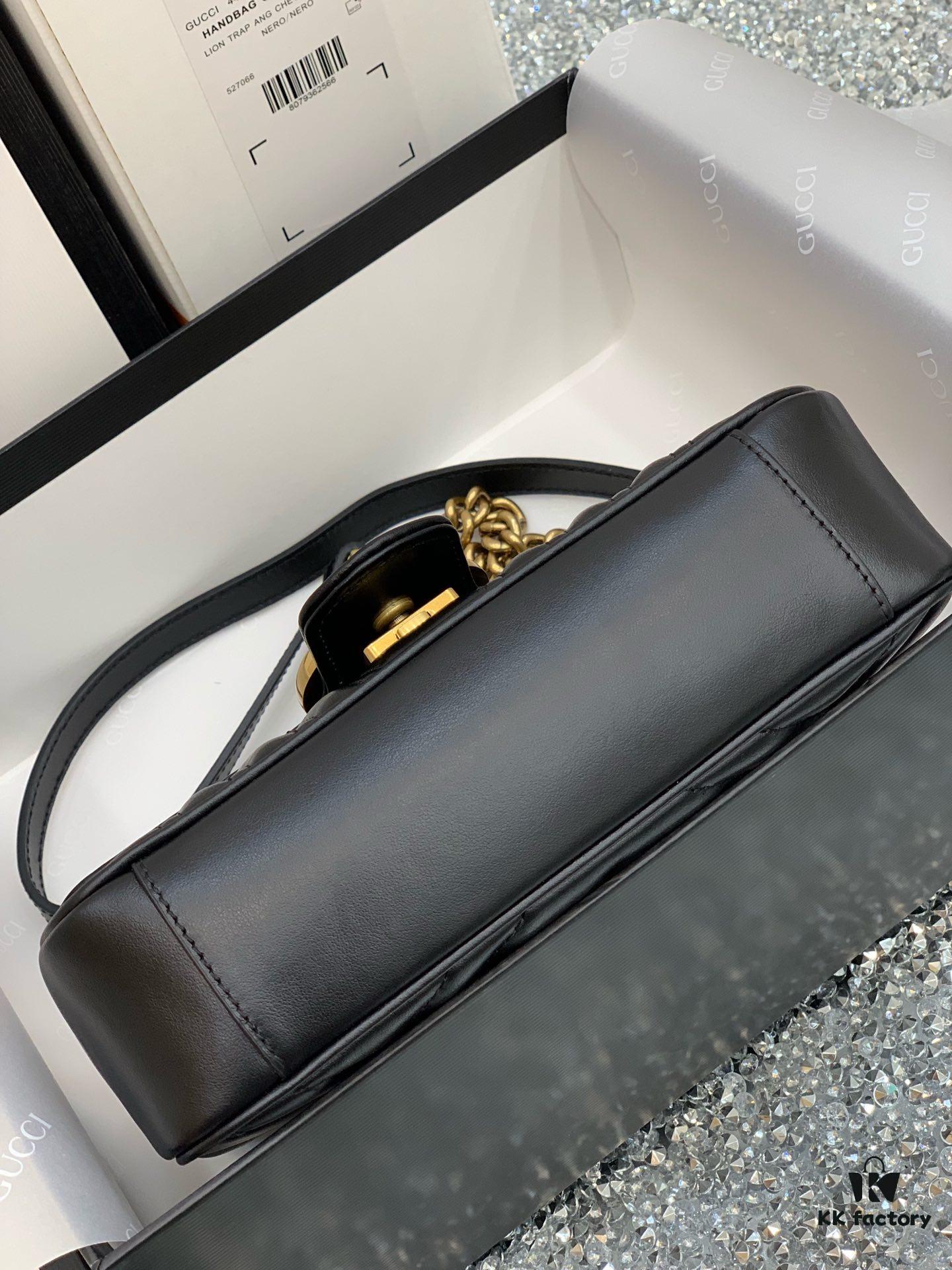 Original Factory Leather 😀 GUCCI Italian Original Leather, Counter Quality, Real Product Photos. Model 446744 Black, Size: 22*13*6cm, In Stock