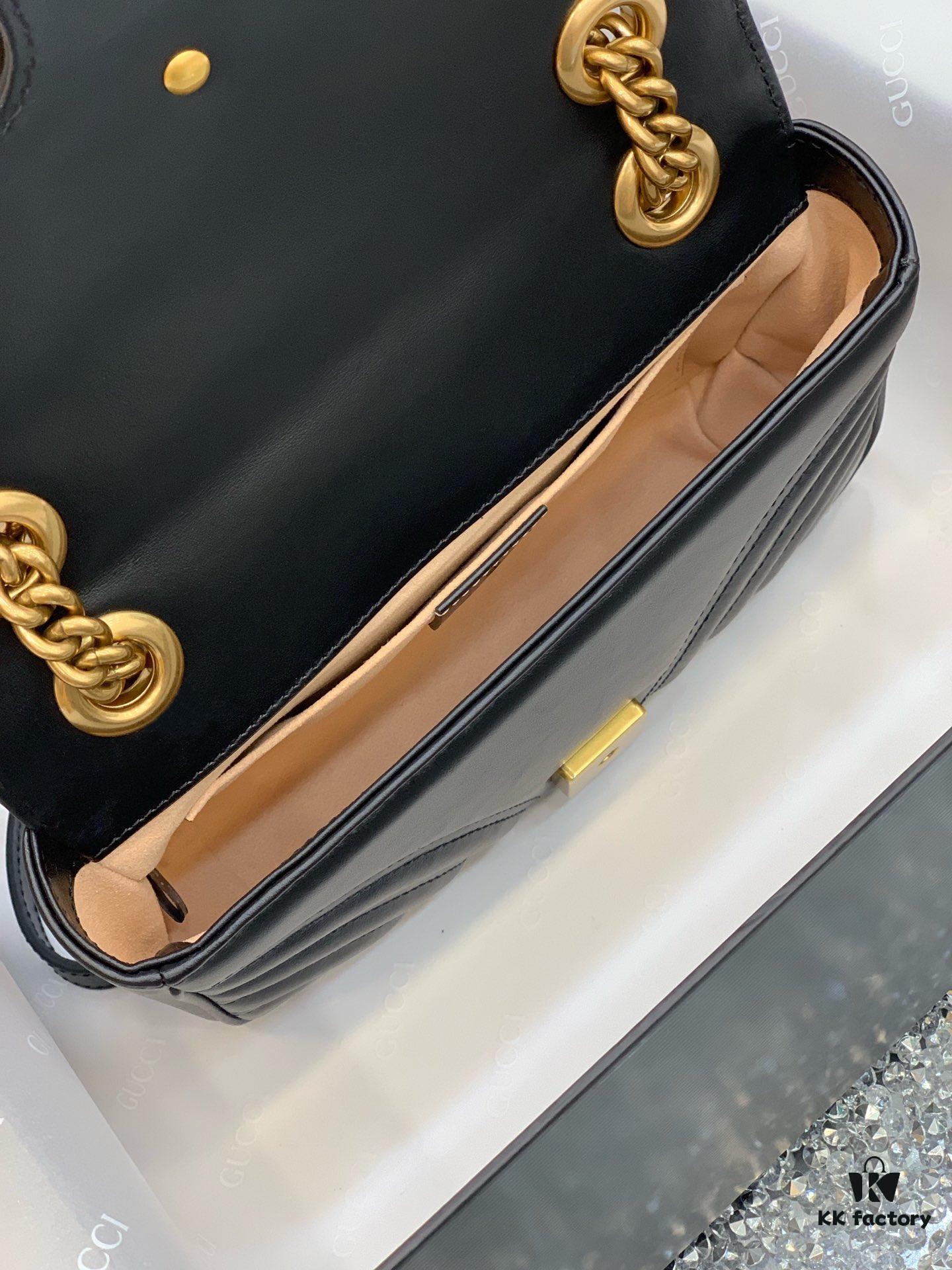 Original Factory Leather 😀 GUCCI Italian Original Leather, Counter Quality, Real Product Photos. Model 446744 Black, Size: 22*13*6cm, In Stock