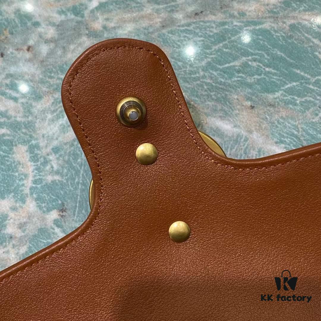 Original Factory Leather 😀 GUCCI Italian Original Leather, Counter Quality, Actual Photos. Model 446744 Caramel Color, Size: 22*13*6cm, In Stock