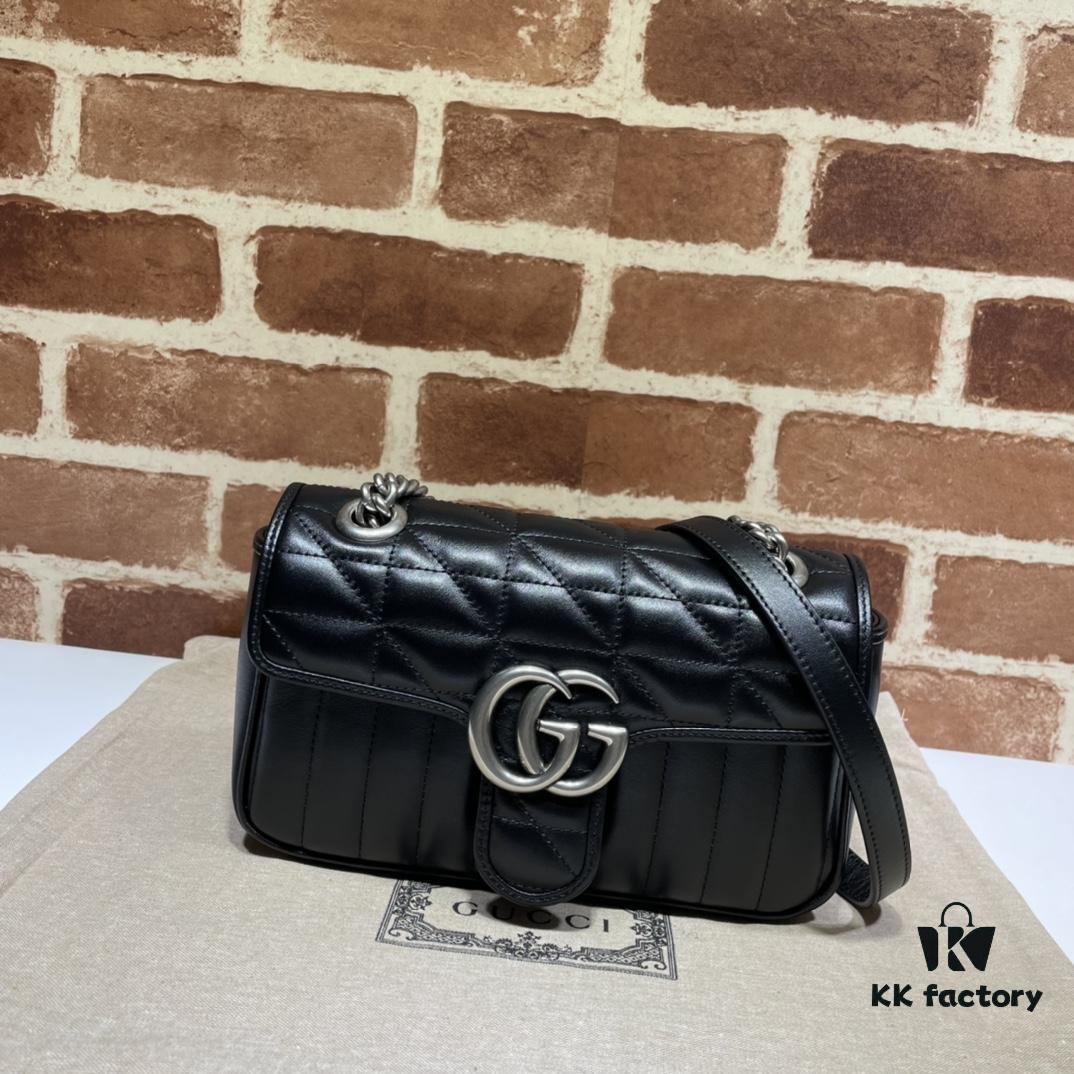 GUCCI New Arrival Cabinet Quality, Top Original Single Item, Real Product Photos, Model No. 446744 Kriss Cross Check, Size W23xH14xD6cm, In Stock and Ready to Ship
