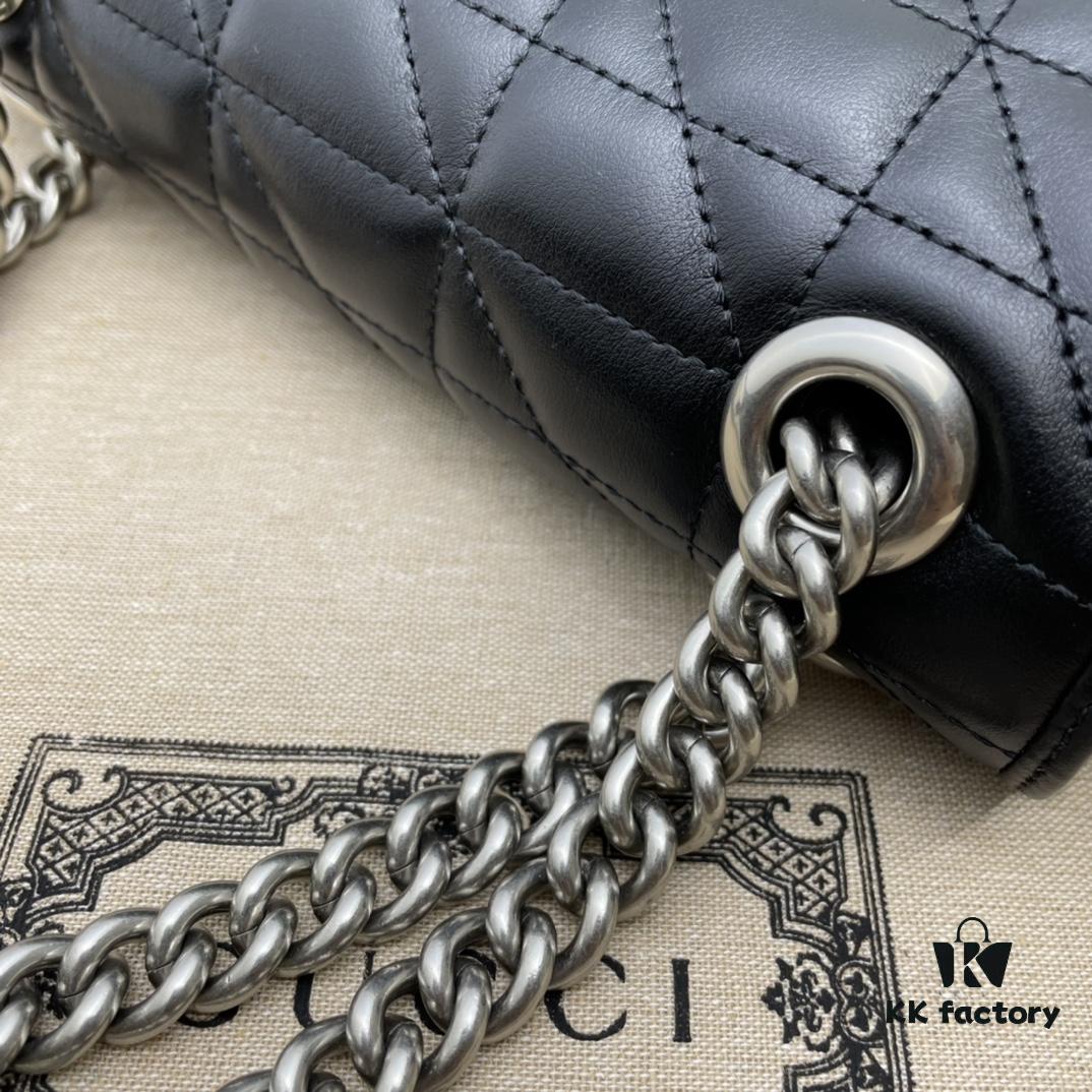 GUCCI New Arrival Cabinet Quality, Top Original Single Item, Real Product Photos, Model No. 446744 Kriss Cross Check, Size W23xH14xD6cm, In Stock and Ready to Ship