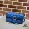 GUCCI New Arrival Cabinet Quality, Top Original Single Item, Real Photo, Model No. 446744 Blue Leather Checkered Pattern, Size W23xH14xD6cm, In Stock