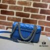 GUCCI New Arrival Cabinet Quality, Top Original Single Item, Real Photo, Model No. 446744 Blue Leather Checkered Pattern, Size W23xH14xD6cm, In Stock