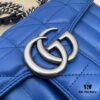 GUCCI New Arrival Cabinet Quality, Top Original Single Item, Real Photo, Model No. 446744 Blue Leather Checkered Pattern, Size W23xH14xD6cm, In Stock