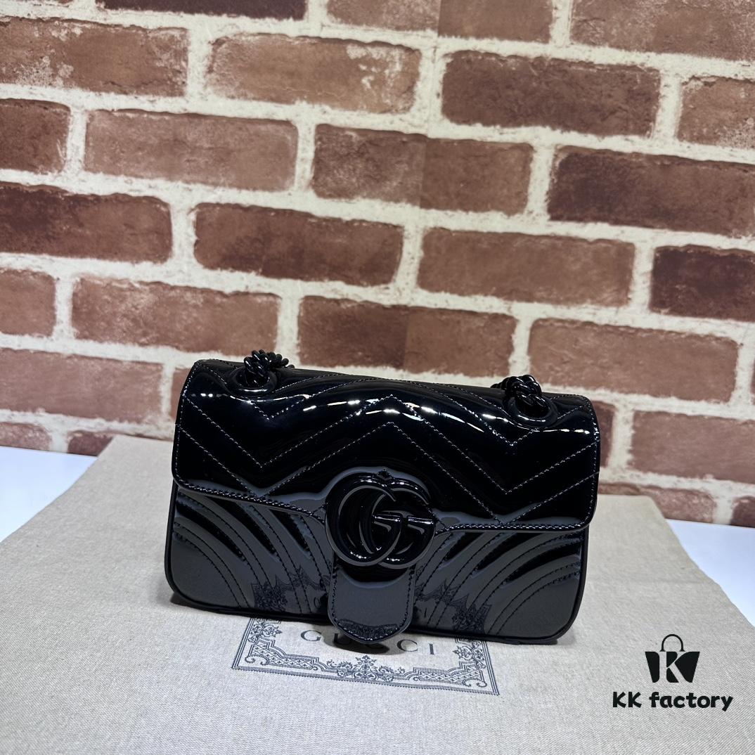 GUCCI New Arrival Cabinet Quality, Top Original Single Item, Real Photo, Model No. 446744 Coated Leather, Size W23xH14xD6cm In Stock