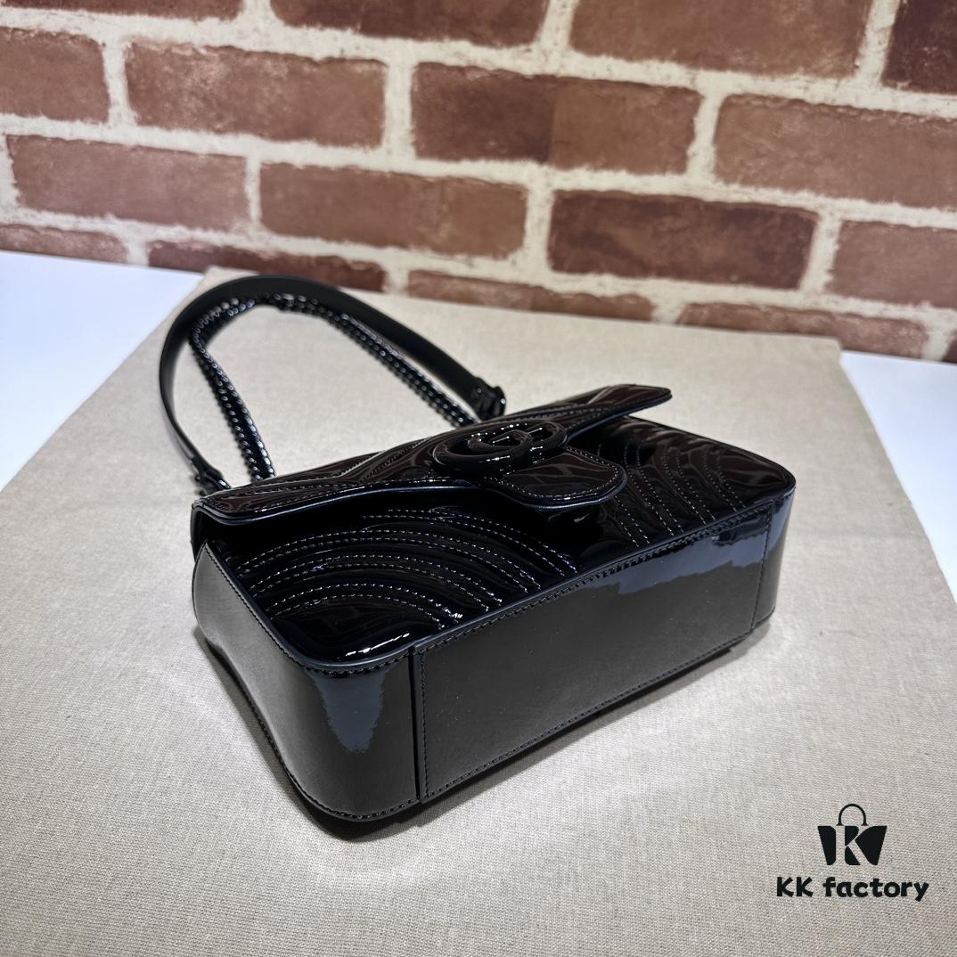 GUCCI New Arrival Cabinet Quality, Top Original Single Item, Real Photo, Model No. 446744 Coated Leather, Size W23xH14xD6cm In Stock