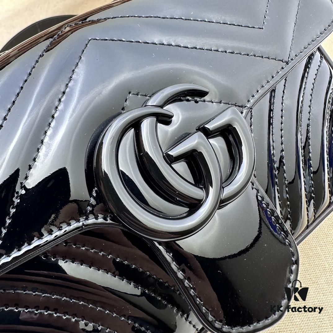 GUCCI New Arrival Cabinet Quality, Top Original Single Item, Real Photo, Model No. 446744 Coated Leather, Size W23xH14xD6cm In Stock